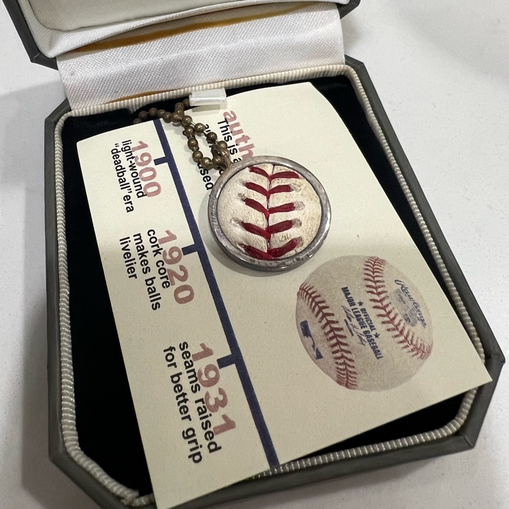MLB Game Used Baseball Necklace Detroit Tigers